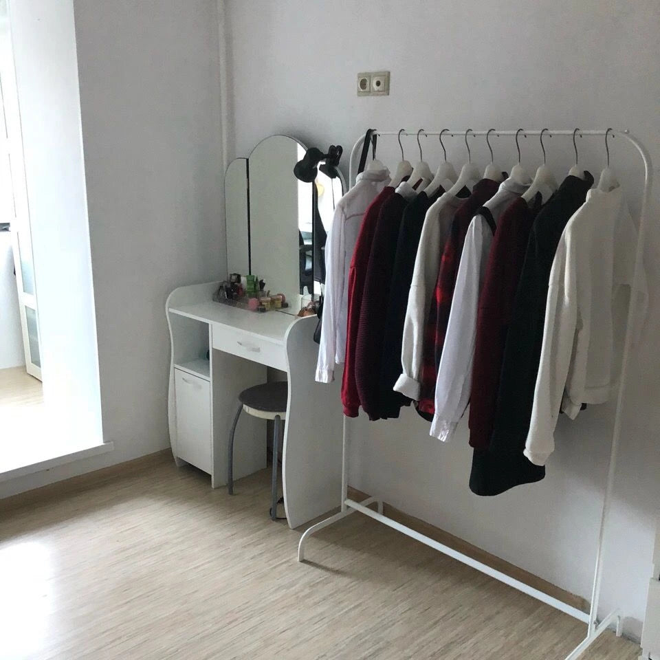 Metal Clothing Rack – Garment Coat Rack with Bottom Shelf
