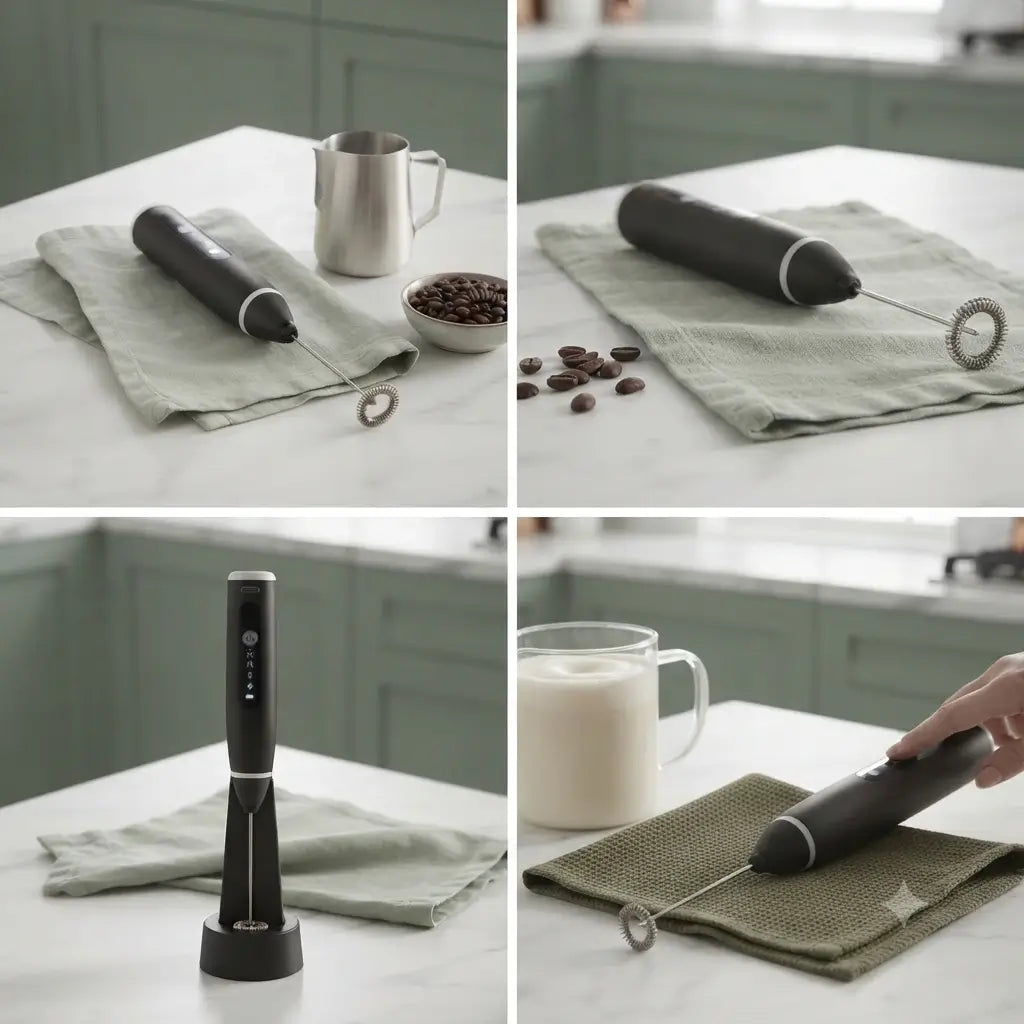 Rechargeable 2-in-1 Coffee & Egg Beater – USB Milk Frother