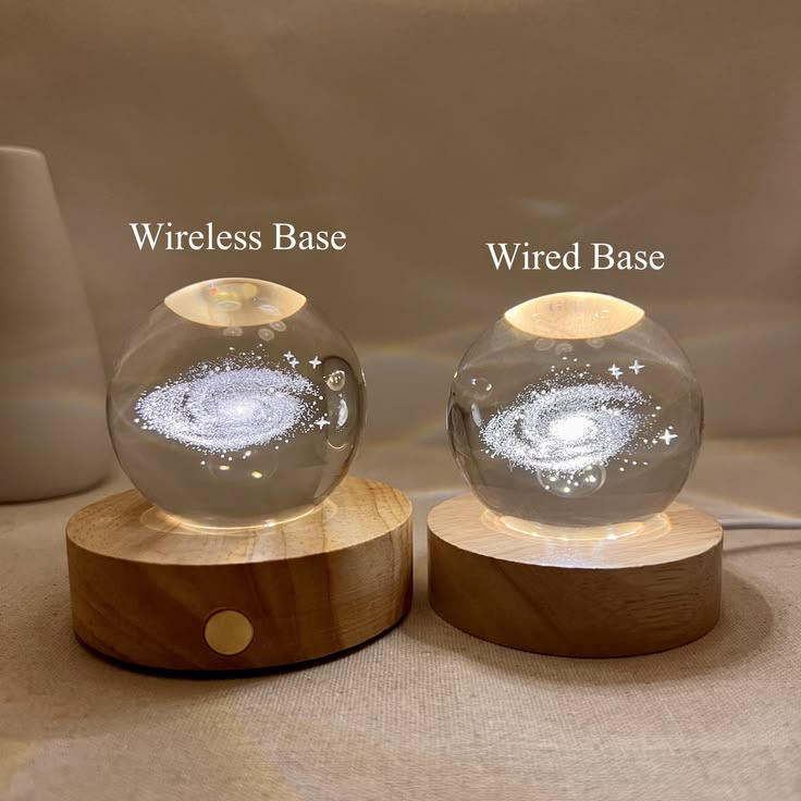 3D Moon Lamp Glass Ball LED Light with Wooden Stand – Night Light Pakistan