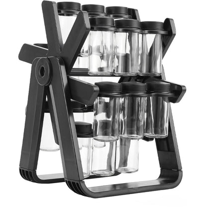 18-Jar Rotating Spice Rack – Premium Kitchen Organizer Set