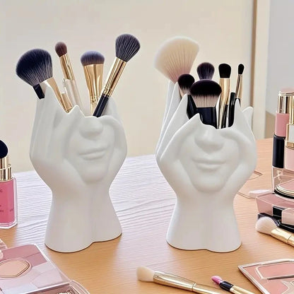 Abstract Facial Design Makeup Storage Box – Brush Pen Holder