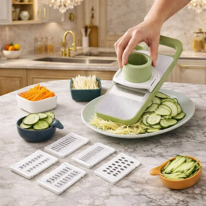 5-in-1 Manual Vegetable Chopper – Stainless Steel Food Cutter & Slicer
