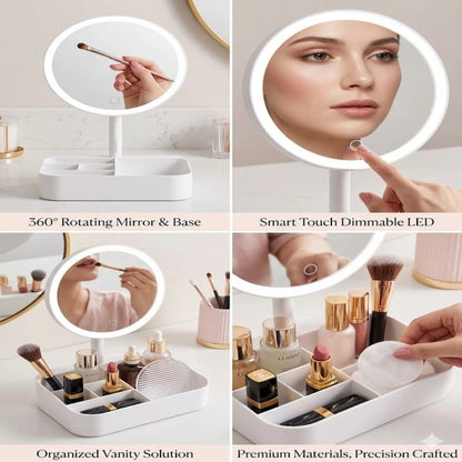 LED Vanity Mirror Organizer – Smart Storage Beauty Mirror