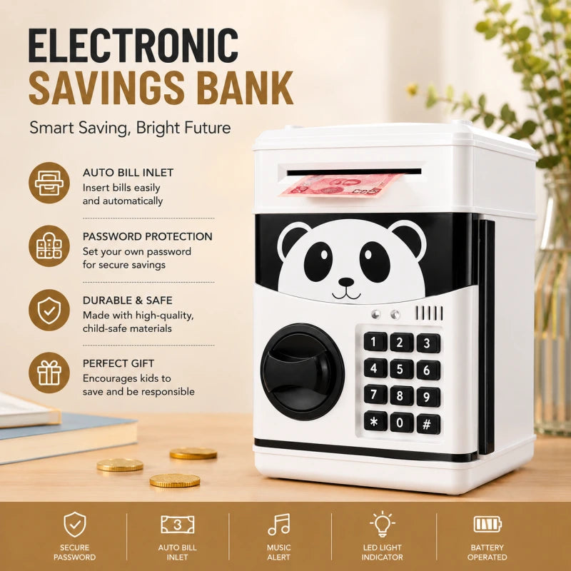 Kids ATM Money Box – Automatic Rolling Savings Bank with Music