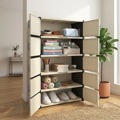 Modular Shoe Organizer Cabinet – 4 Layer 8 Partition Rack