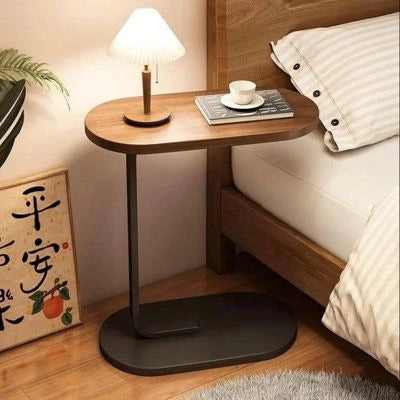 C-Shaped Sofa Side Table – Oval Coffee Laptop Table