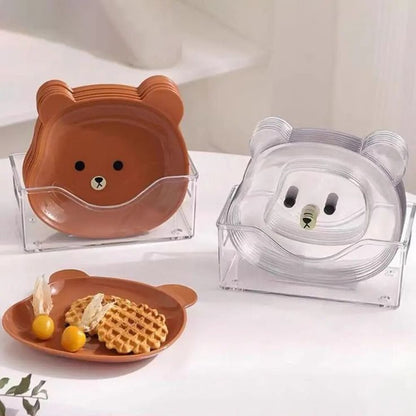 8PCS Bear Plate Set with Stand – Premium China Dinnerware Pakistan