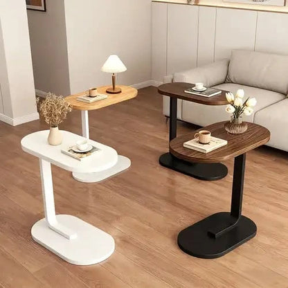 C-Shaped Sofa Side Table – Oval Coffee Laptop Table