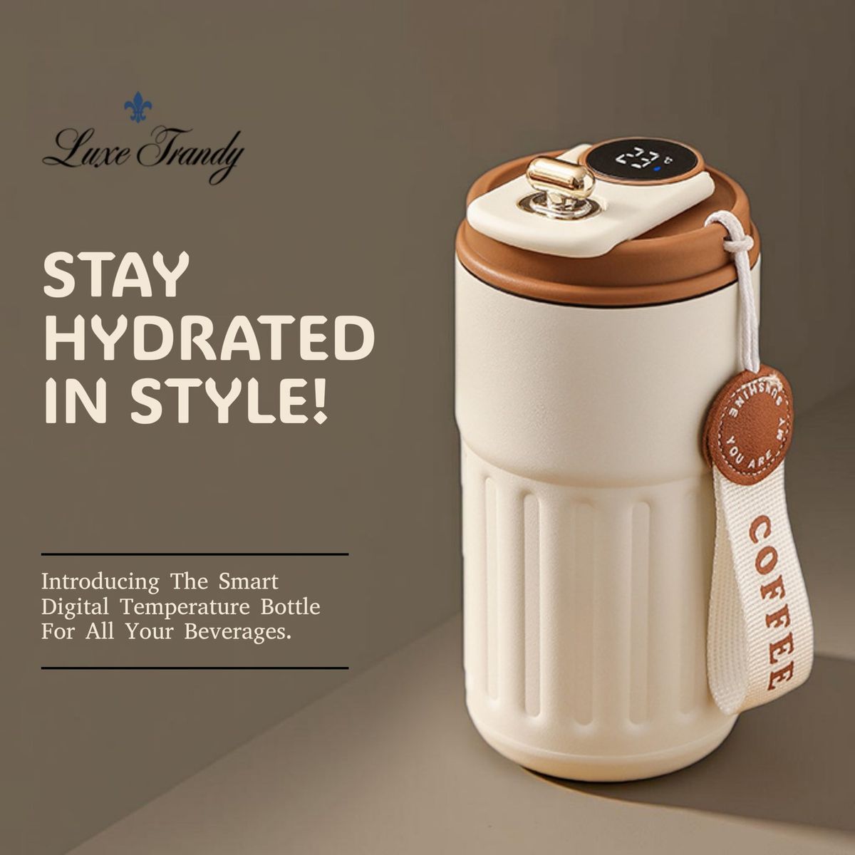 Smart LED Temperature Display Water Bottle – Thermos Mug