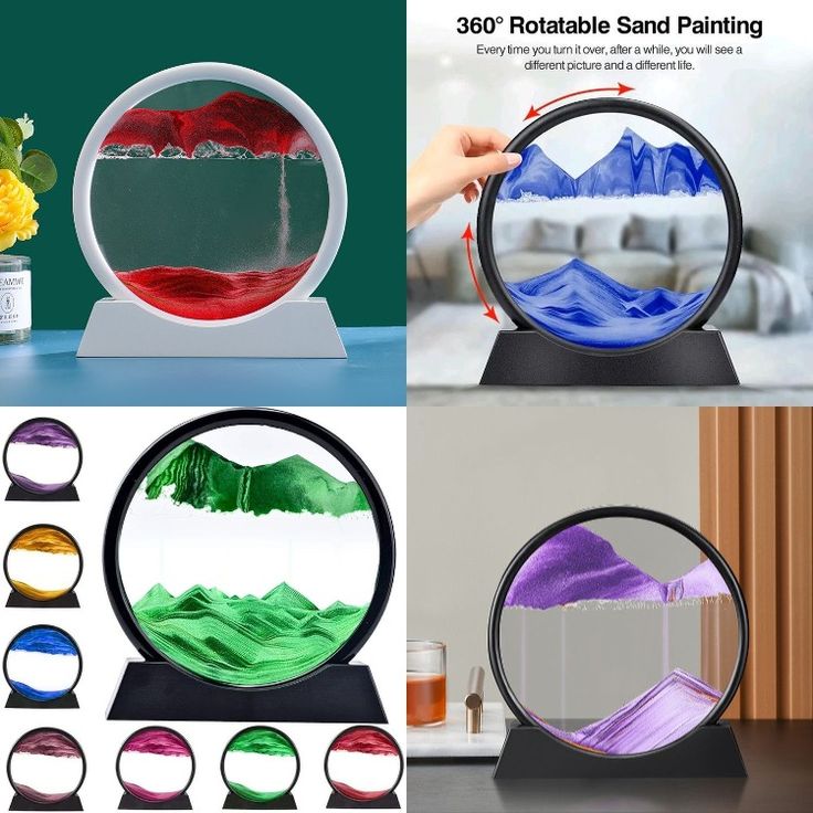 3D Moving Sand Art Lamp – Flowing Sand Painting Desk Decor