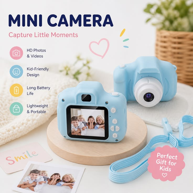 Mini Digital Camera – Pocket Photo & Video Camera