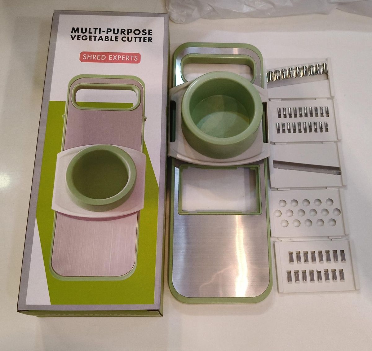 5-in-1 Manual Vegetable Chopper – Stainless Steel Food Cutter & Slicer