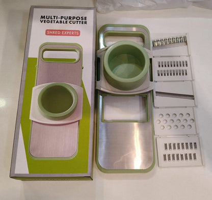 5-in-1 Manual Vegetable Chopper – Stainless Steel Food Cutter & Slicer