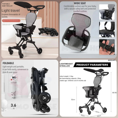 Foldable Baby Stroller – Lightweight Compact Travel Pram