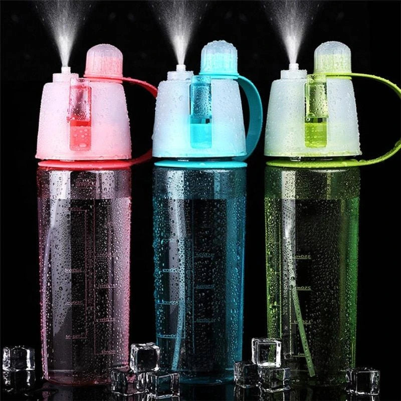 600ML Portable Misting Water Bottle – 2-in-1 Spray Bottle