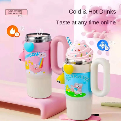 Kids Rainbow Tumbler 850ML – Colorful Water Bottle