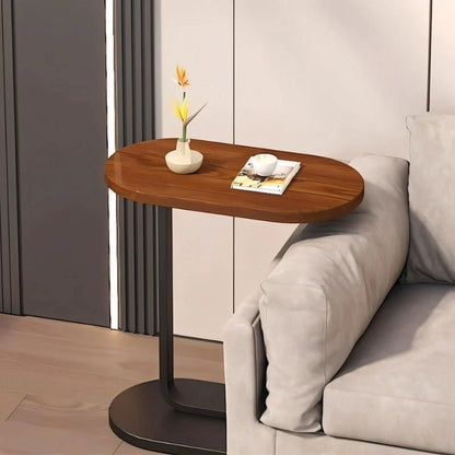 C-Shaped Sofa Side Table – Oval Coffee Laptop Table