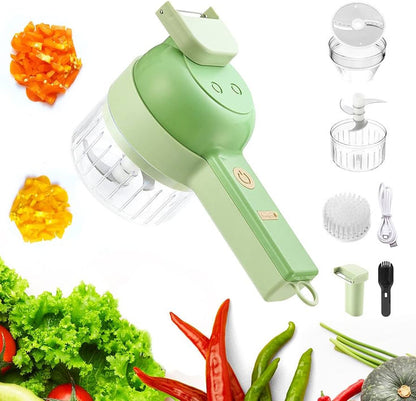 Electric Handheld Chopper 4-in-1 – USB Rechargeable Mini Food Processor