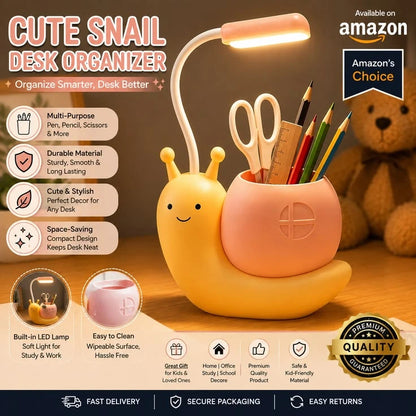 Aesthetic Snail Desk Lamp – Cute LED Study Light