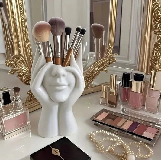 Abstract Facial Design Makeup Storage Box – Brush Pen Holder