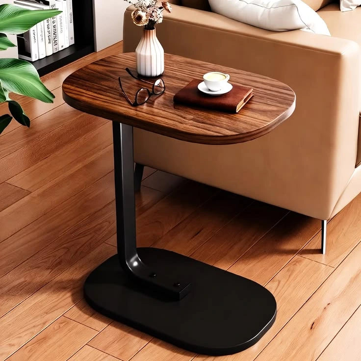C-Shaped Sofa Side Table – Oval Coffee Laptop Table