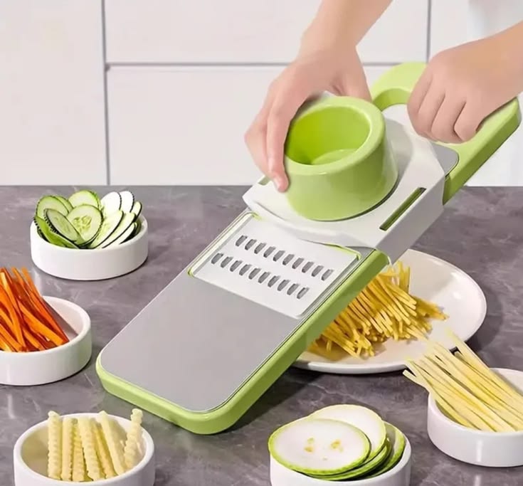 5-in-1 Manual Vegetable Chopper – Stainless Steel Food Cutter & Slicer