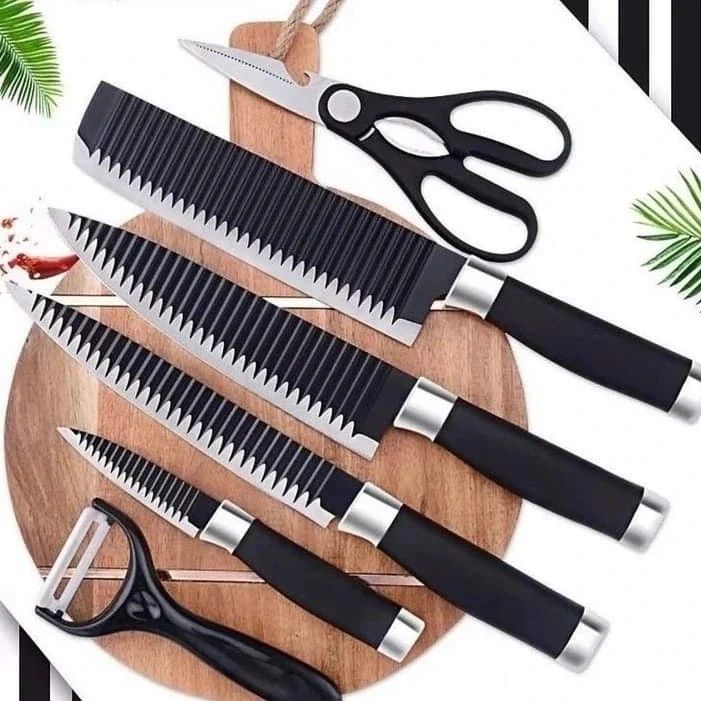 6-Piece Stainless Steel Kitchen Knife Set with Stand | Professional Chef Knives Pakistan