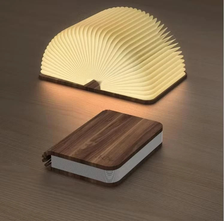 LED Wooden Folding Book Lamp – Foldable Night Light