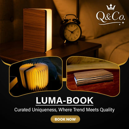 LED Wooden Folding Book Lamp – Foldable Night Light