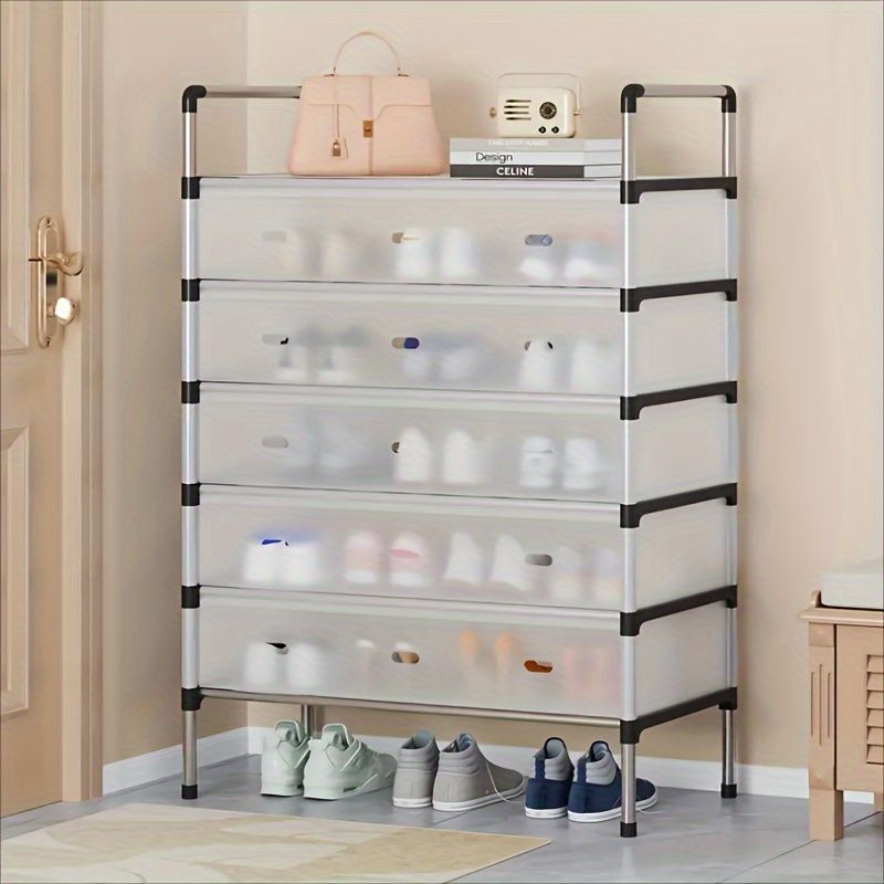 Dust-Proof Multi-Layer Shoe Rack – Transparent Storage Cabinet