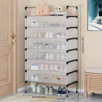 Dust-Proof Multi-Layer Shoe Rack – Transparent Storage Cabinet