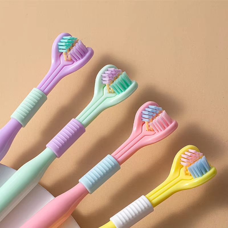Three-Sided Toothbrush – 360° Soft Bristles Replaceable Heads