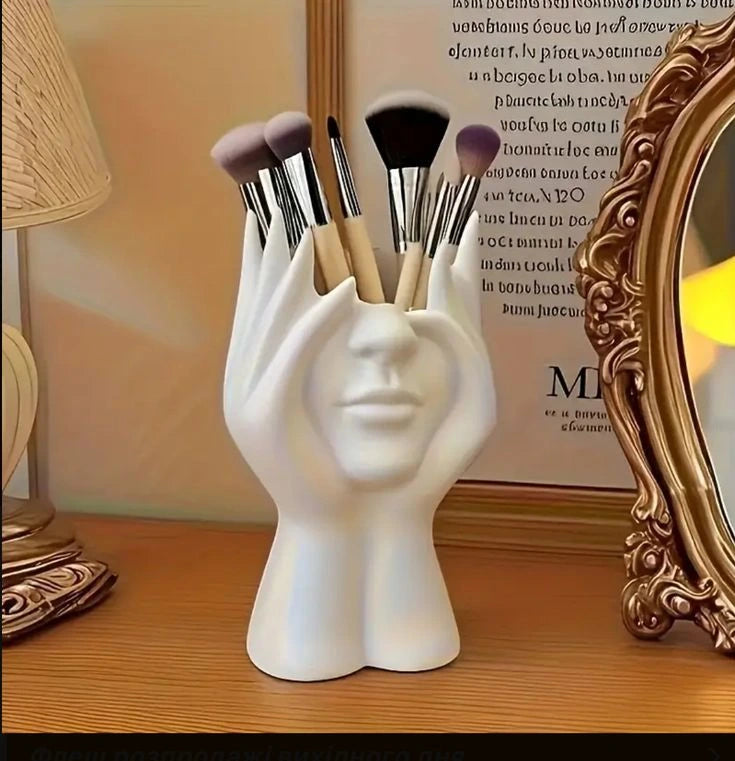 Abstract Facial Design Makeup Storage Box – Brush Pen Holder