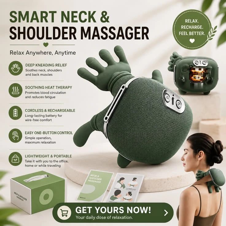 Automatic Neck & Shoulder Massager – Rechargeable Hand Massager
