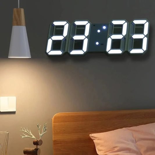 LED Digital Alarm Wall Clock – 3D Dimmable Table Clock