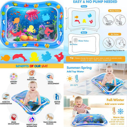Tummy Time Water Mat – Inflatable Baby Play Mat 3-24 Months
