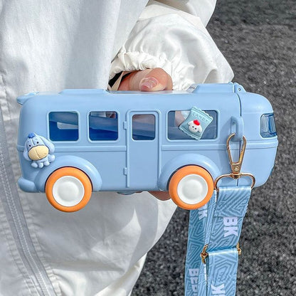 Cartoon Bus Straw Cup – Cute Kids Water Bottle Pakistan