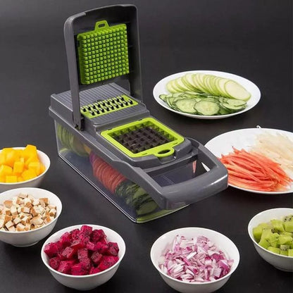 16 in 1 Vegetable Slicer – Multi-Function Mandoline Cutter with Stainless Steel Blades