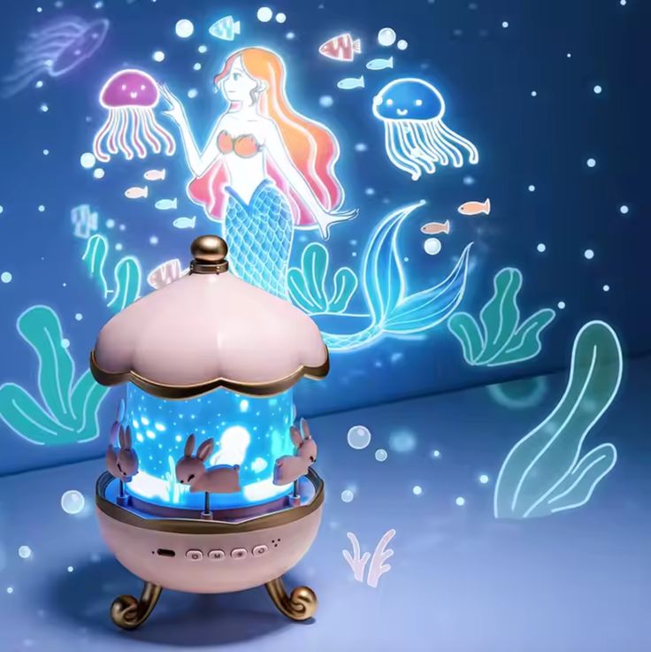 Bunny Carousel Night Projector – Kids LED Star Light Lamp
