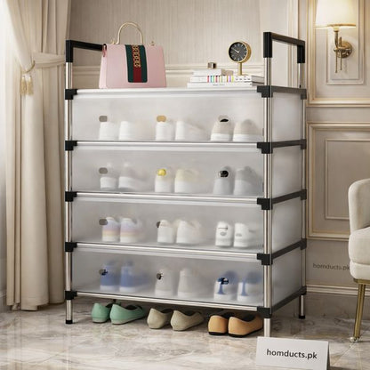 Dust-Proof Multi-Layer Shoe Rack – Transparent Storage Cabinet