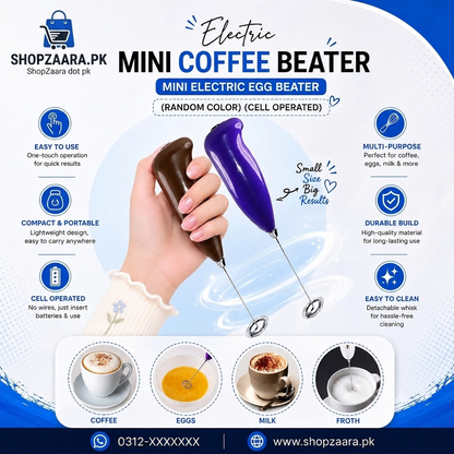 Coffee Beater Cell Operated – Battery Milk Frother Whisk