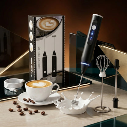 Rechargeable 2-in-1 Coffee & Egg Beater – USB Milk Frother