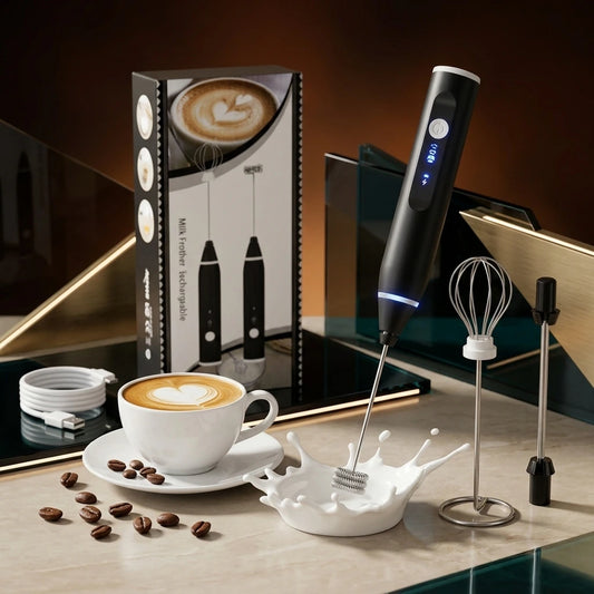 Rechargeable 2-in-1 Coffee & Egg Beater – USB Milk Frother