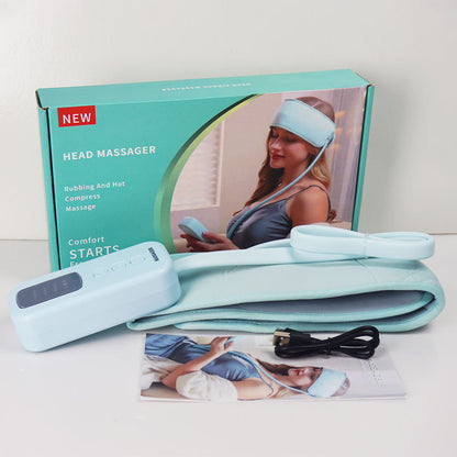 Head Massager with Airbag Kneading – Scalp Heat Therapy Belt