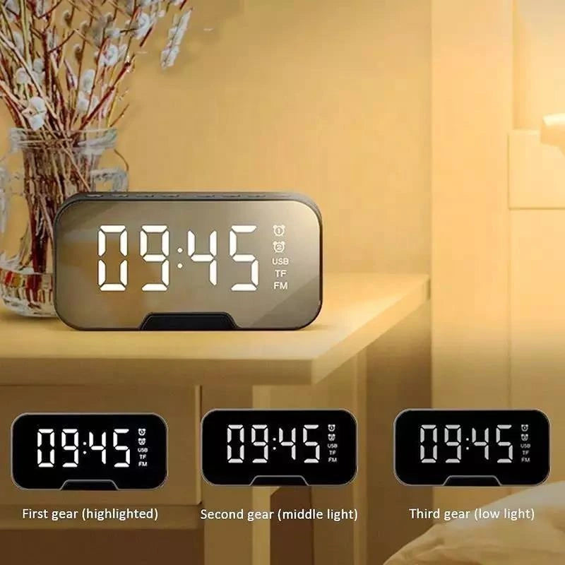 Rechargeable Digital Alarm Clock with Speaker – LED Display