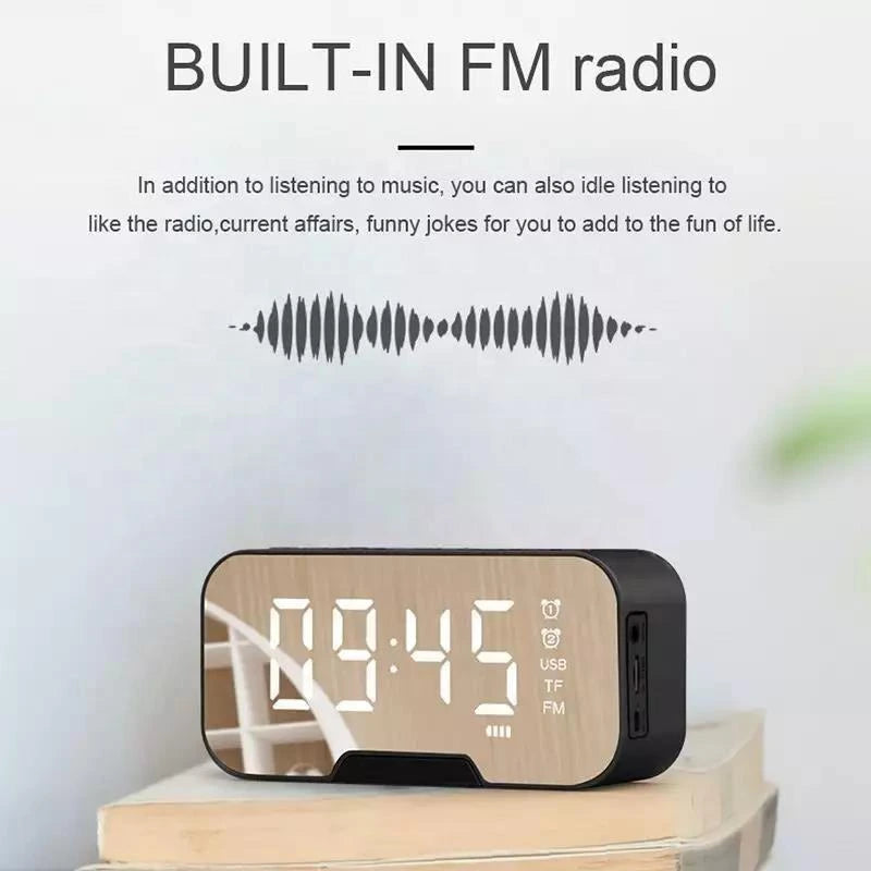 Rechargeable Digital Alarm Clock with Speaker – LED Display