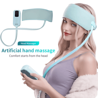 Head Massager with Airbag Kneading – Scalp Heat Therapy Belt