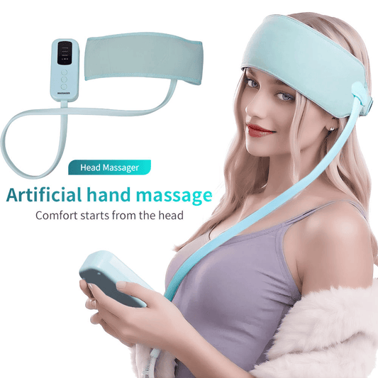 Head Massager with Airbag Kneading – Scalp Heat Therapy Belt