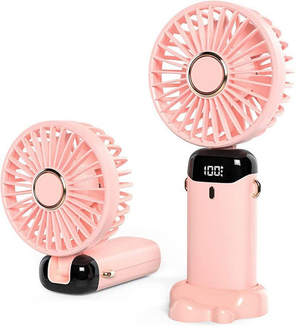 N15 Handheld USB Portable Rechargeable Fan – Digital Display Folding Mini Fan
