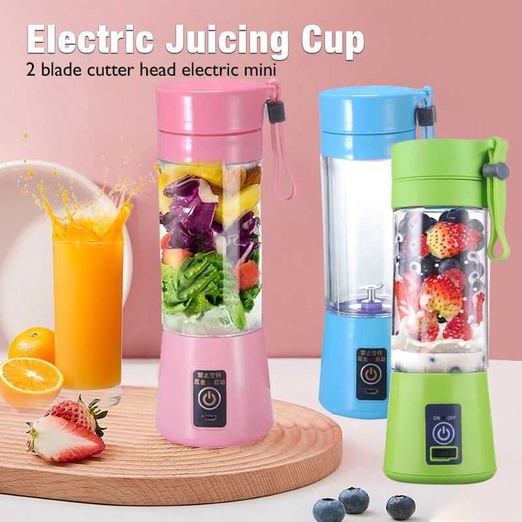 6-Blade Mini Portable USB Juicer Blender – Rechargeable Smoothie Maker